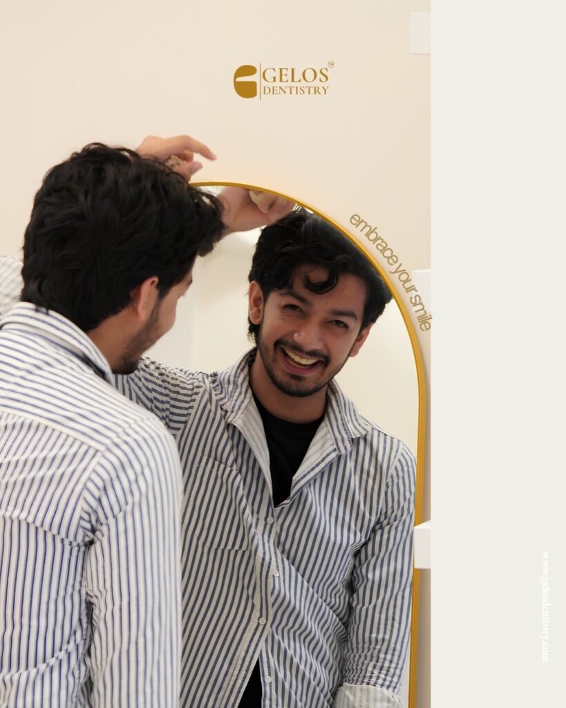 Smile transformation before and after result at Gelos Dentistry, Zirakpur