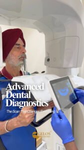 Patient undergoing a CBCT scan in Chandigarh for precise 3D dental diagnosis and treatment planning.